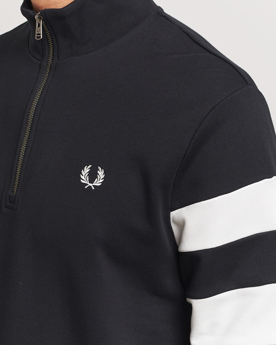 Herren | Pullover | Fred Perry | Tipped Sleeve Half Zip Sweatshirt Black