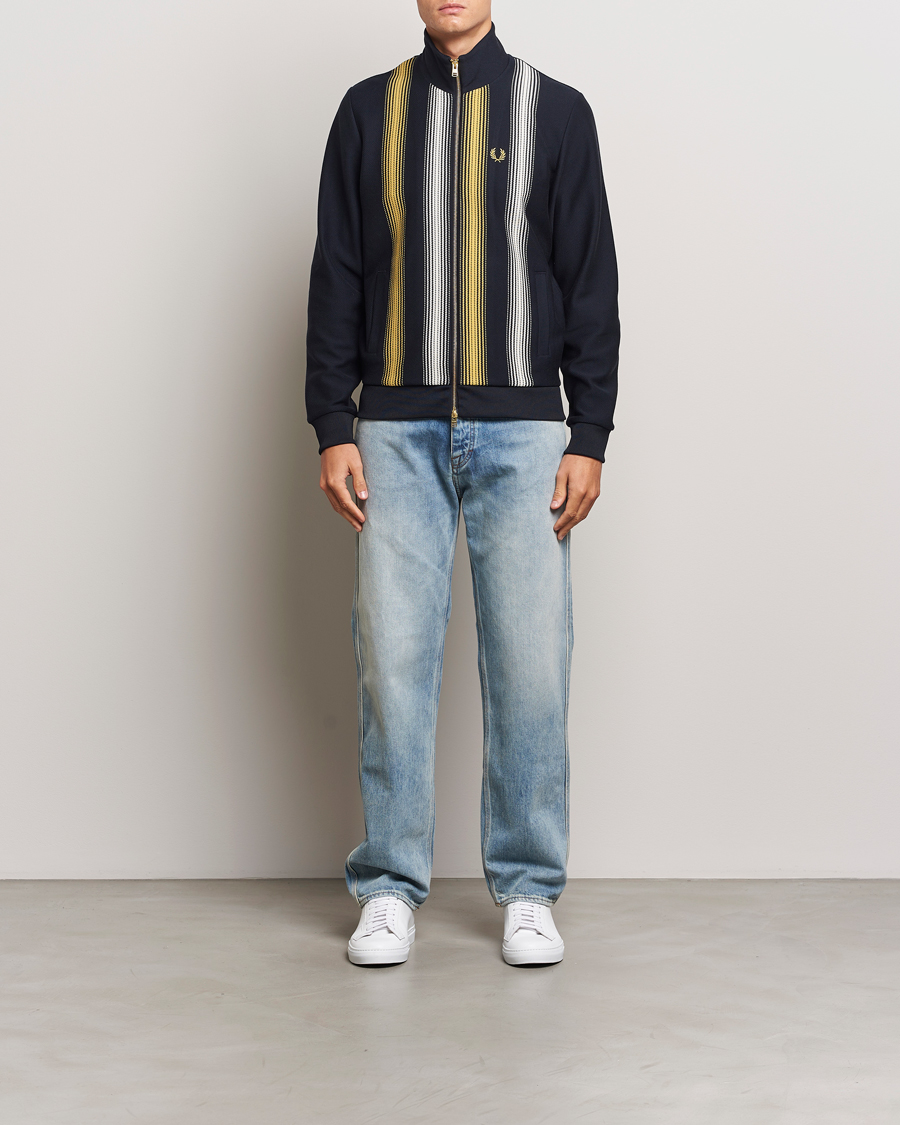 Herren | Pullover | Fred Perry | Ombre Striped Track Jacket Navy