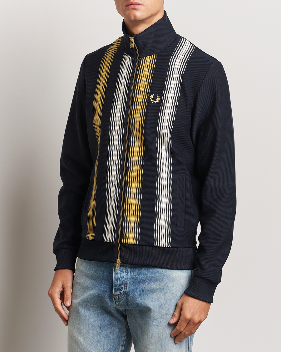 Herren | Pullover | Fred Perry | Ombre Striped Track Jacket Navy