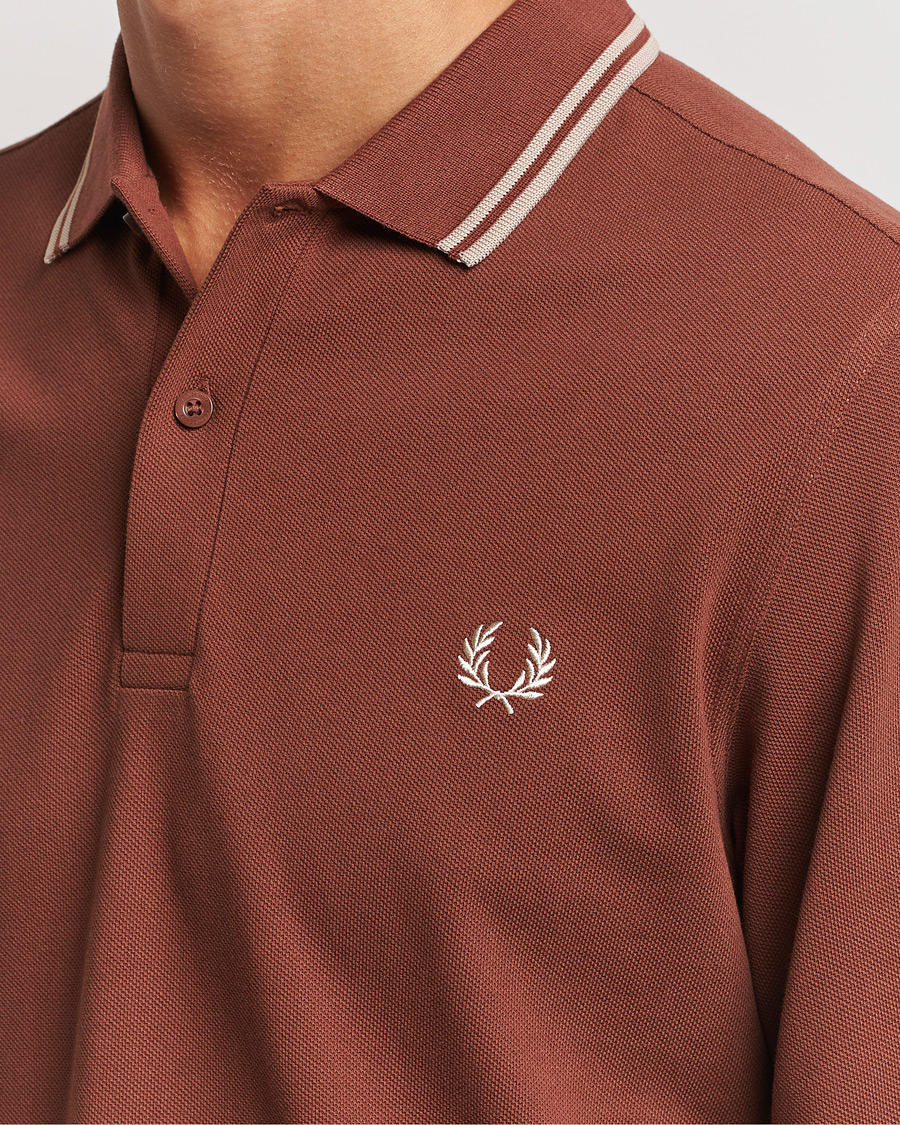 Herren | Pullover | Fred Perry | Twin Tipped Long Sleeve Polo Shirt Whiskey Brown