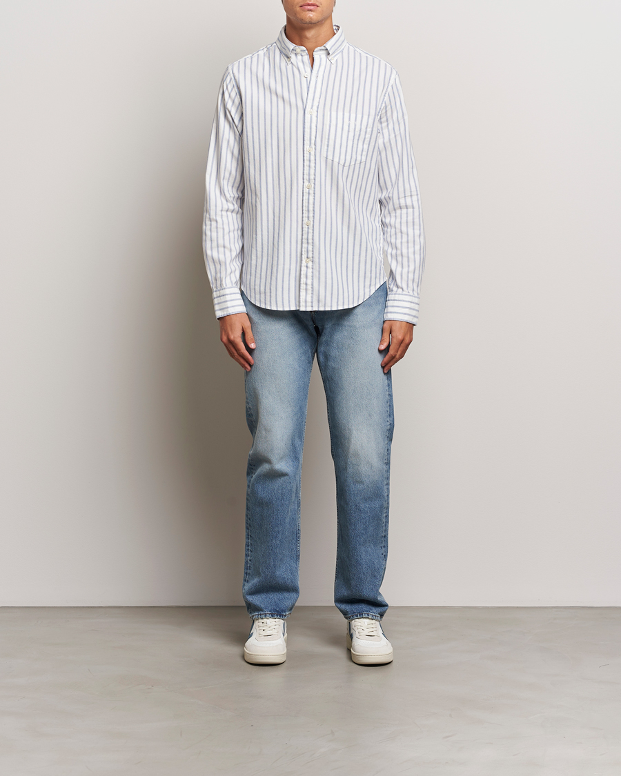 Herren | Hemden | GANT | Archive Oxford Stripe Shirt Egg Shell
