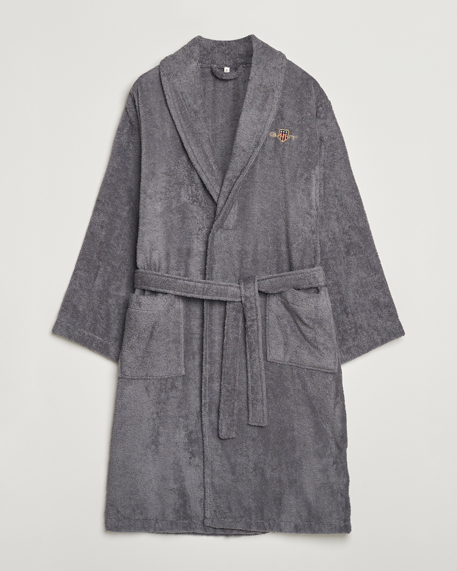 Herren | GANT Archive Shield Terry Robe Anchor Grey | Gant | Archive Shield Terry Robe Anchor Grey