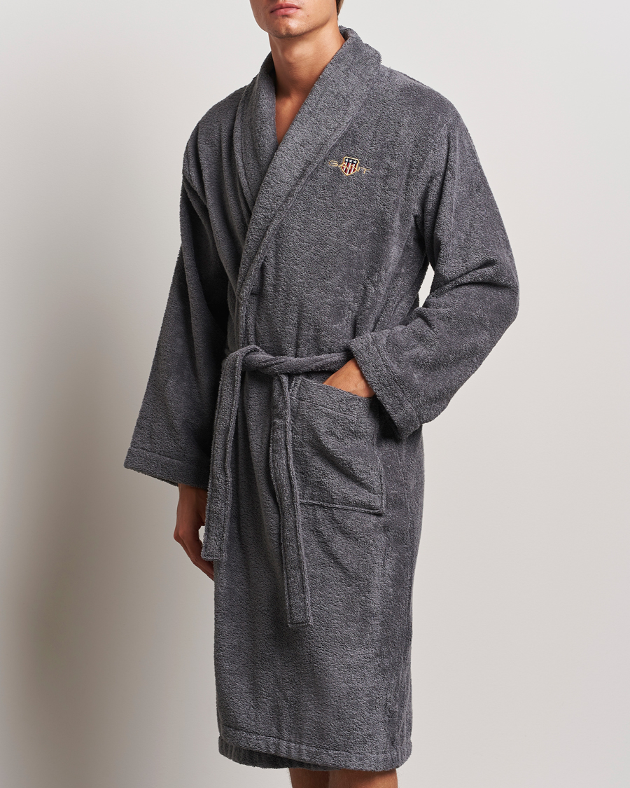 Herren | GANT Archive Shield Terry Robe Anchor Grey | Gant | Archive Shield Terry Robe Anchor Grey