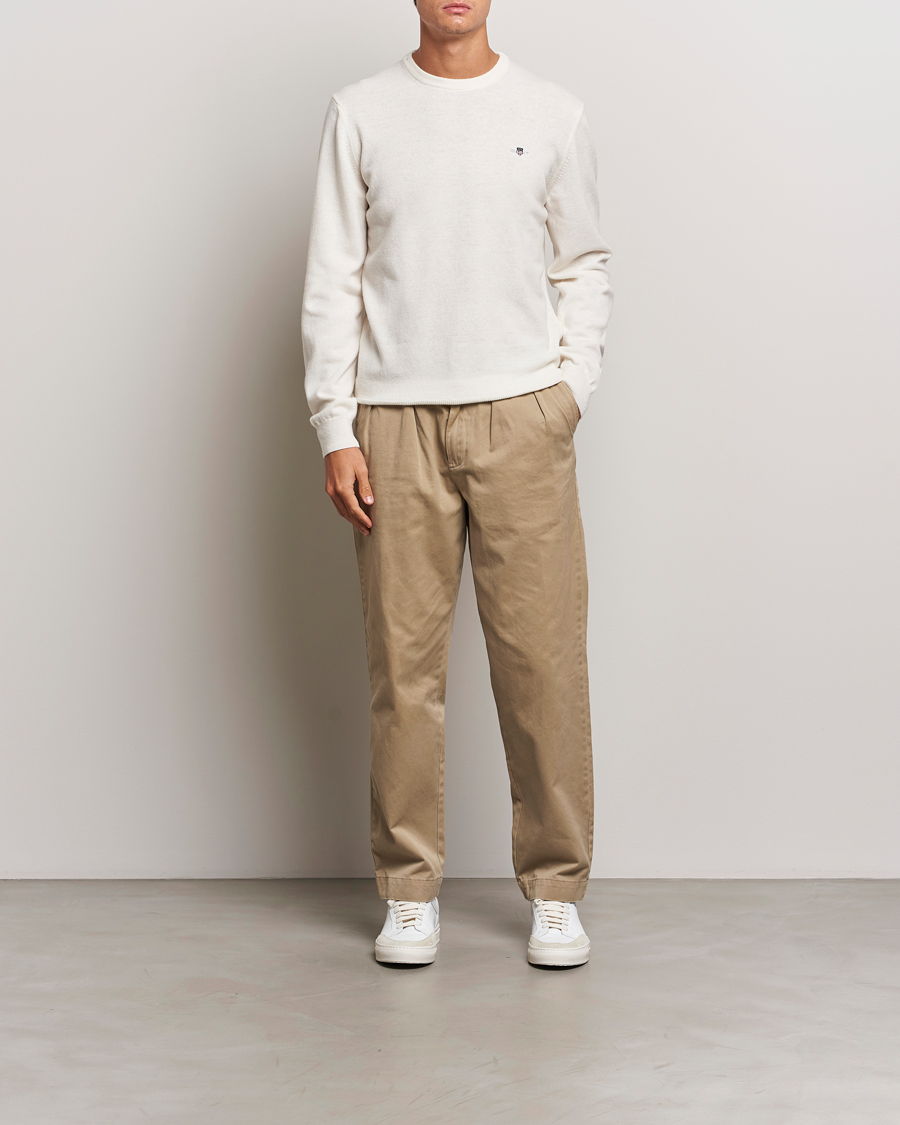 Herren | Pullover | GANT | Lambswool Crew Neck Pullover Cream