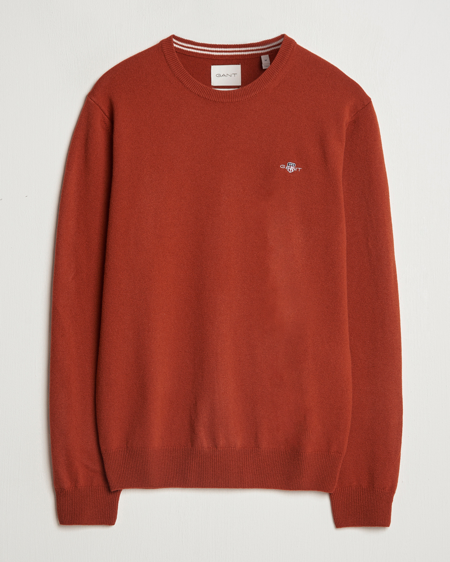 Herren | Pullover | GANT | Lambswool Crew Neck Pullover Iron Red