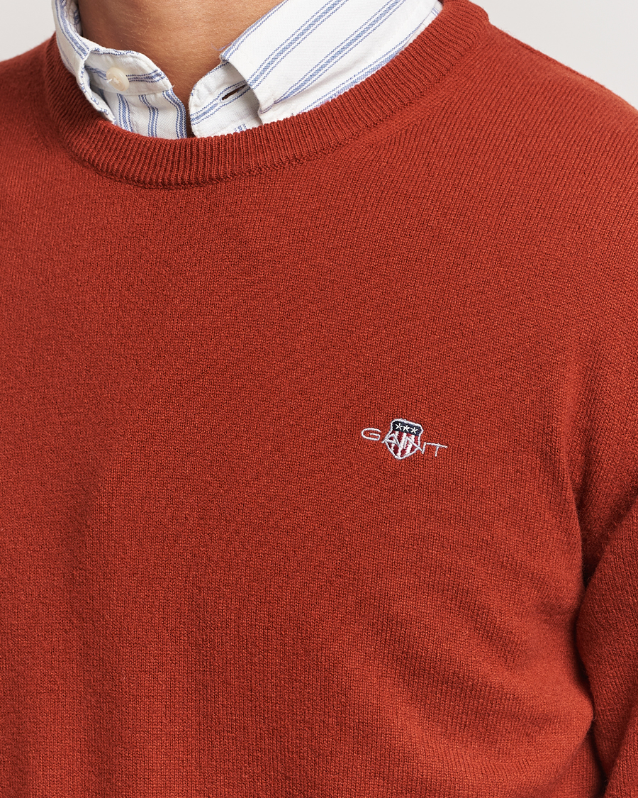 Herren | Pullover | GANT | Lambswool Crew Neck Pullover Iron Red