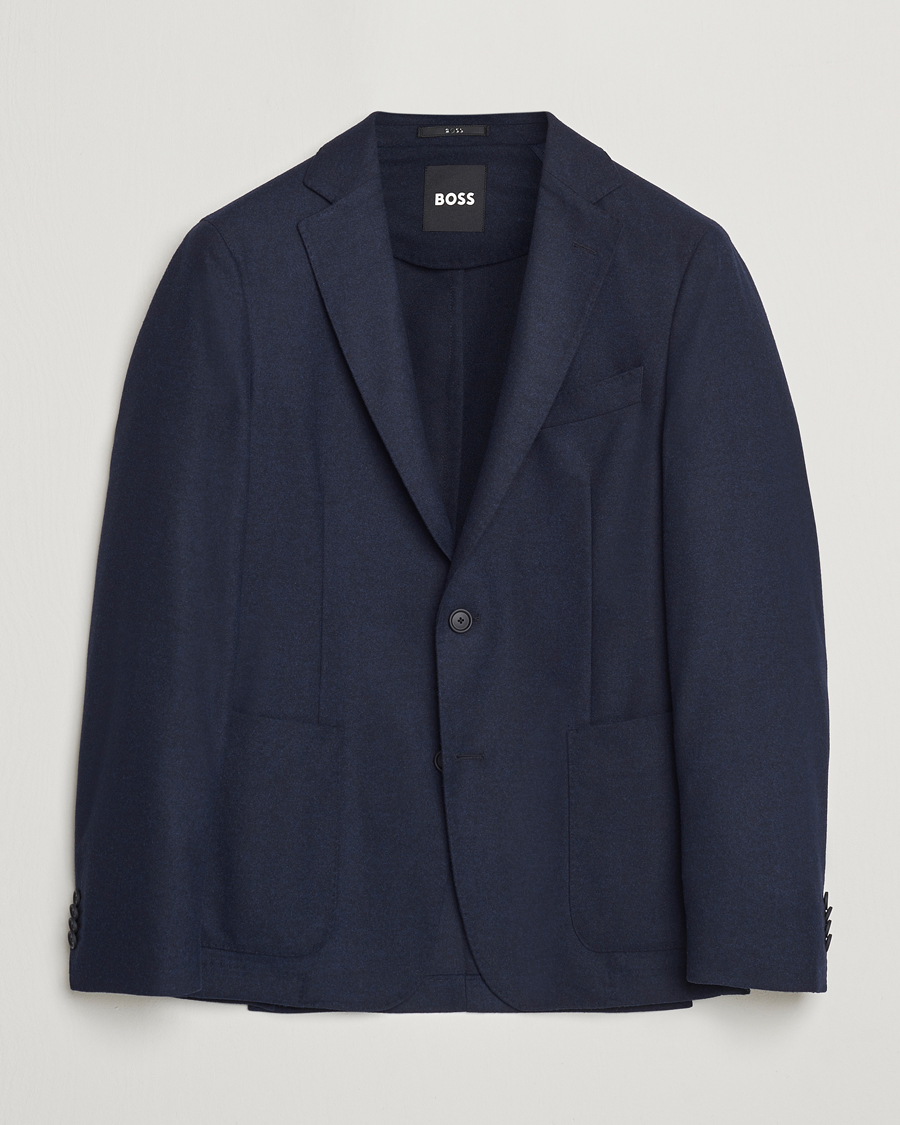 Herren | Sakkos | BOSS BLACK | Hanry Wool Tech Blazer Dark Blue