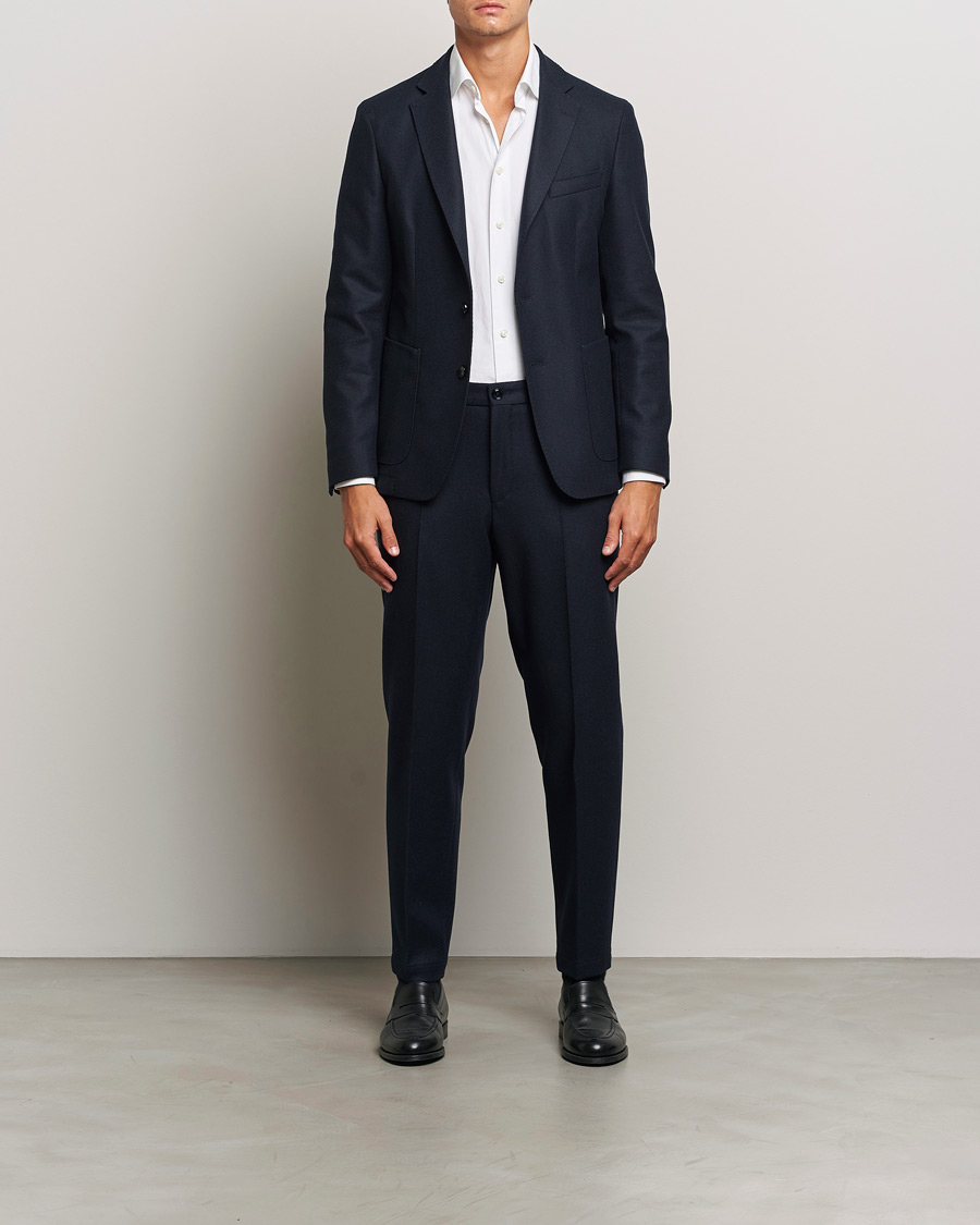 Herren | Hosen | BOSS BLACK | Perin Wool Trousers Dark Blue
