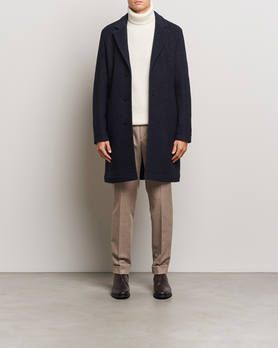 Herren | Jacken | BOSS BLACK | Hyde Structured Wool Coat Dark Blue