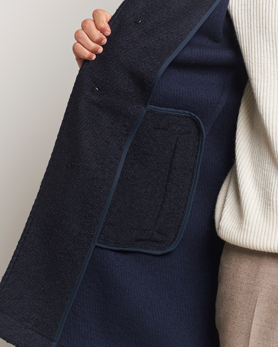 Herren | Jacken | BOSS BLACK | Hyde Structured Wool Coat Dark Blue