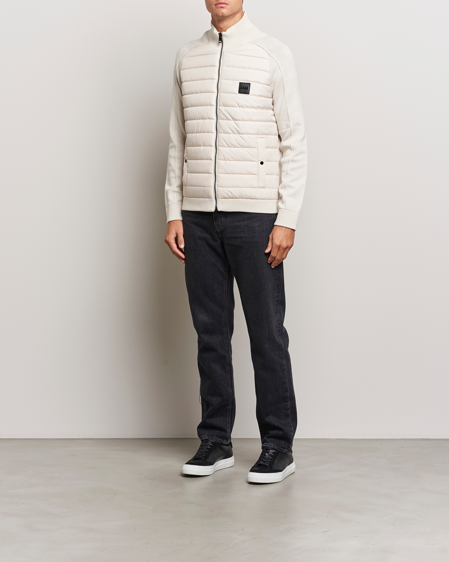 Herren | Jacken | BOSS BLACK | Esfero Hybrid Full Zip Open White