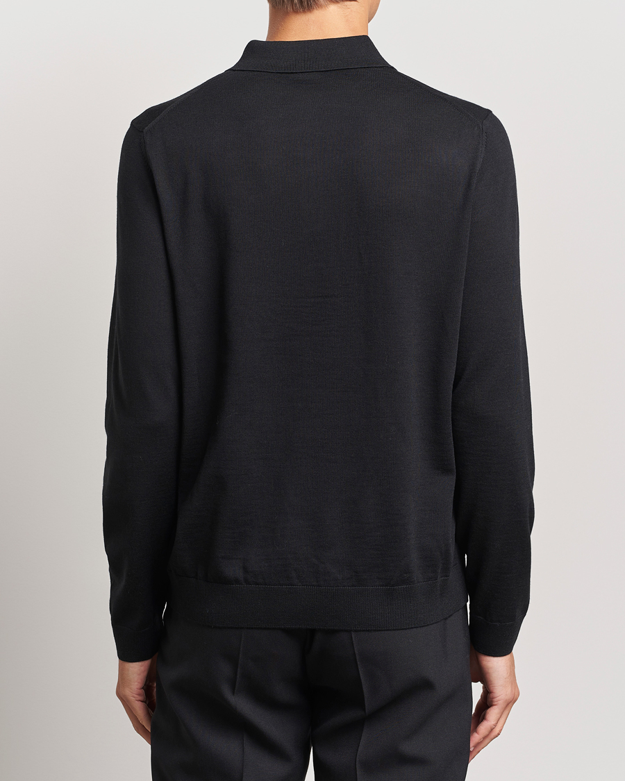 Herren | Pullover | BOSS BLACK | Lancione Merino Knitted Polo Black