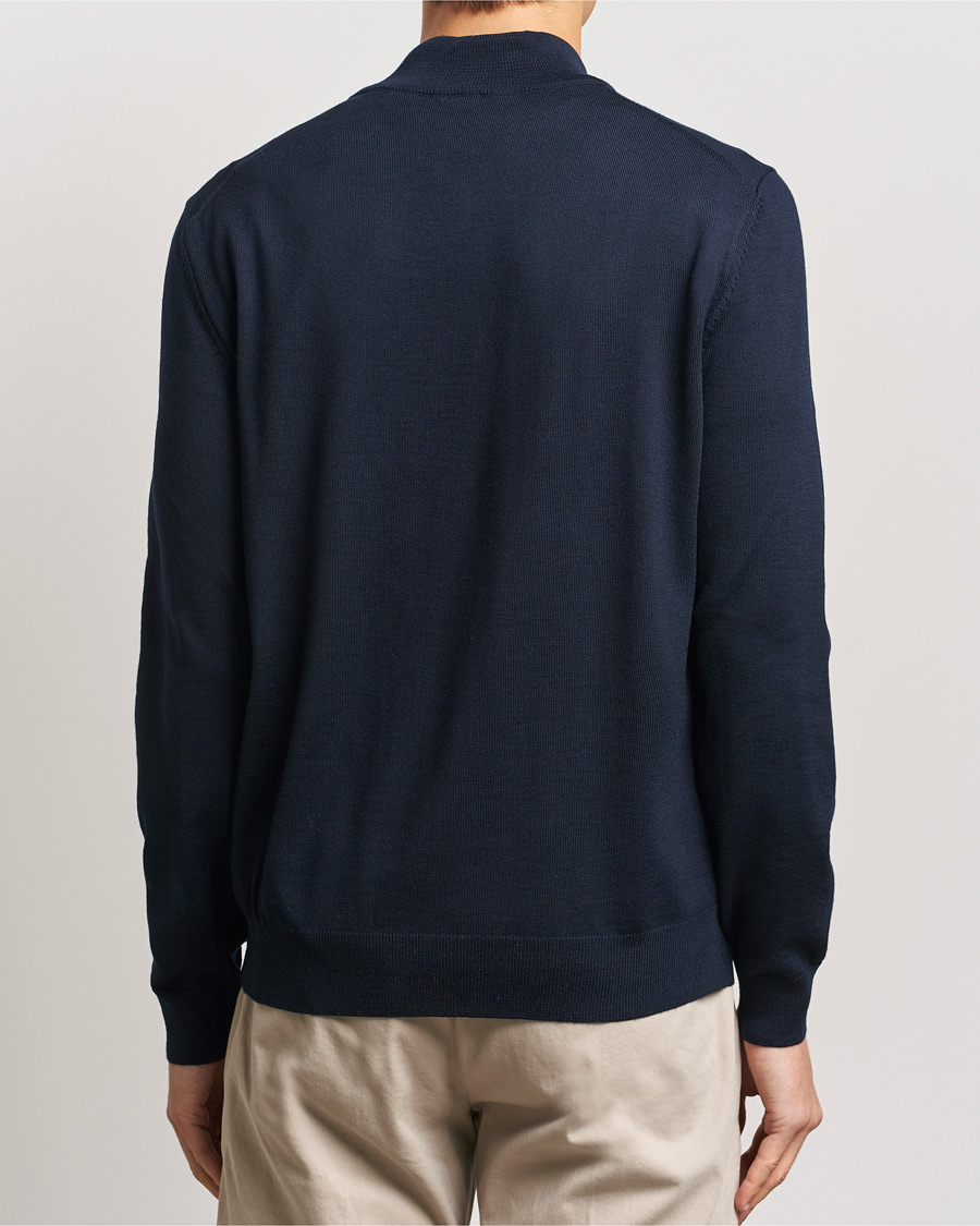 Herren | Pullover | BOSS BLACK | Ebenji Merino Knitted Half Zip Dark Blue