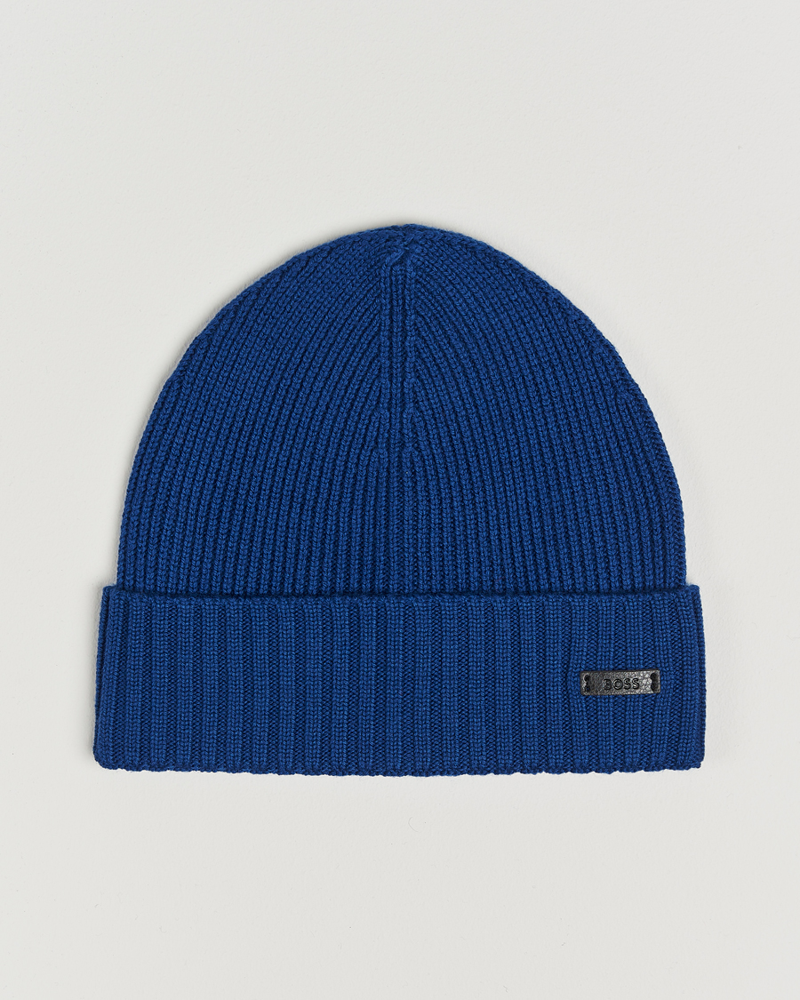 Herren | BOSS BLACK Fati Wool Beanie Open Blue | BOSS BLACK | Fati Wool Beanie Open Blue