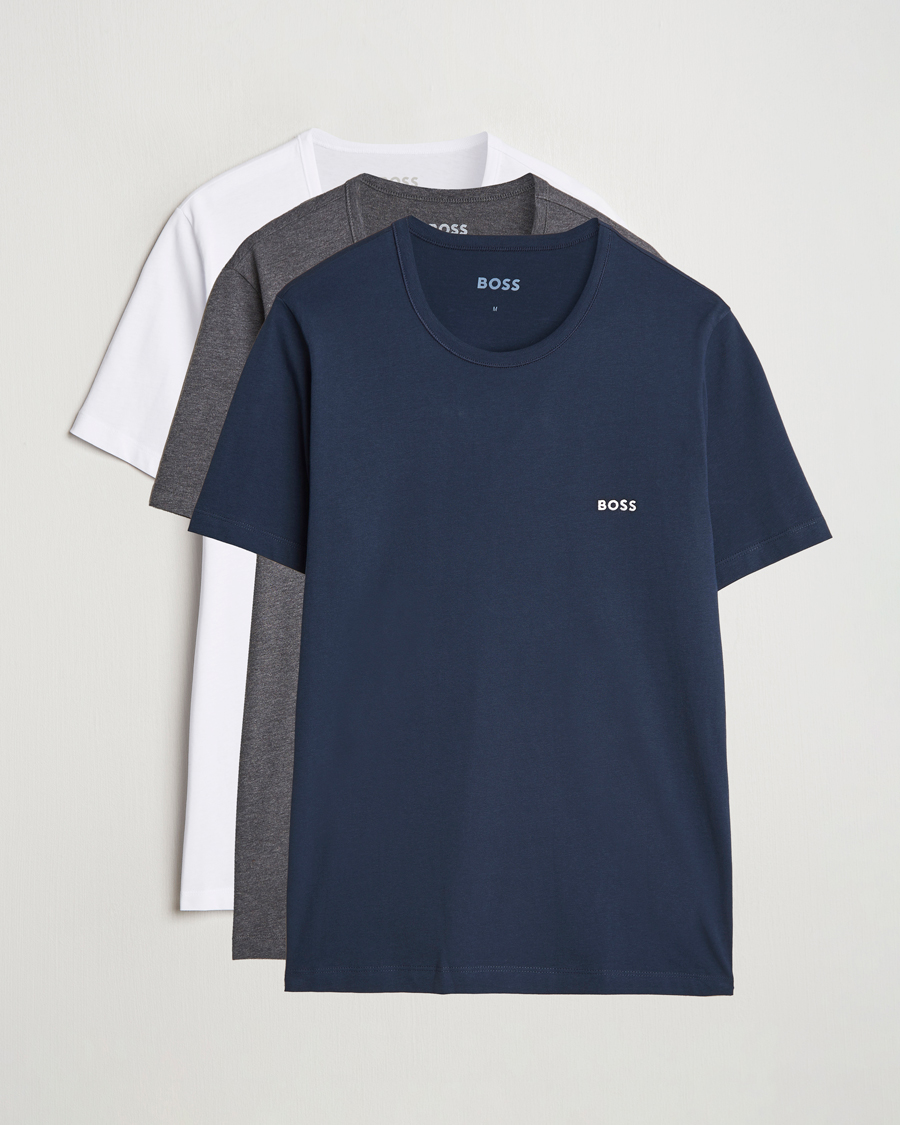 Herren | T-Shirts | BOSS BLACK | 3-Pack Crew Neck T-Shirt Grey/White/Navy
