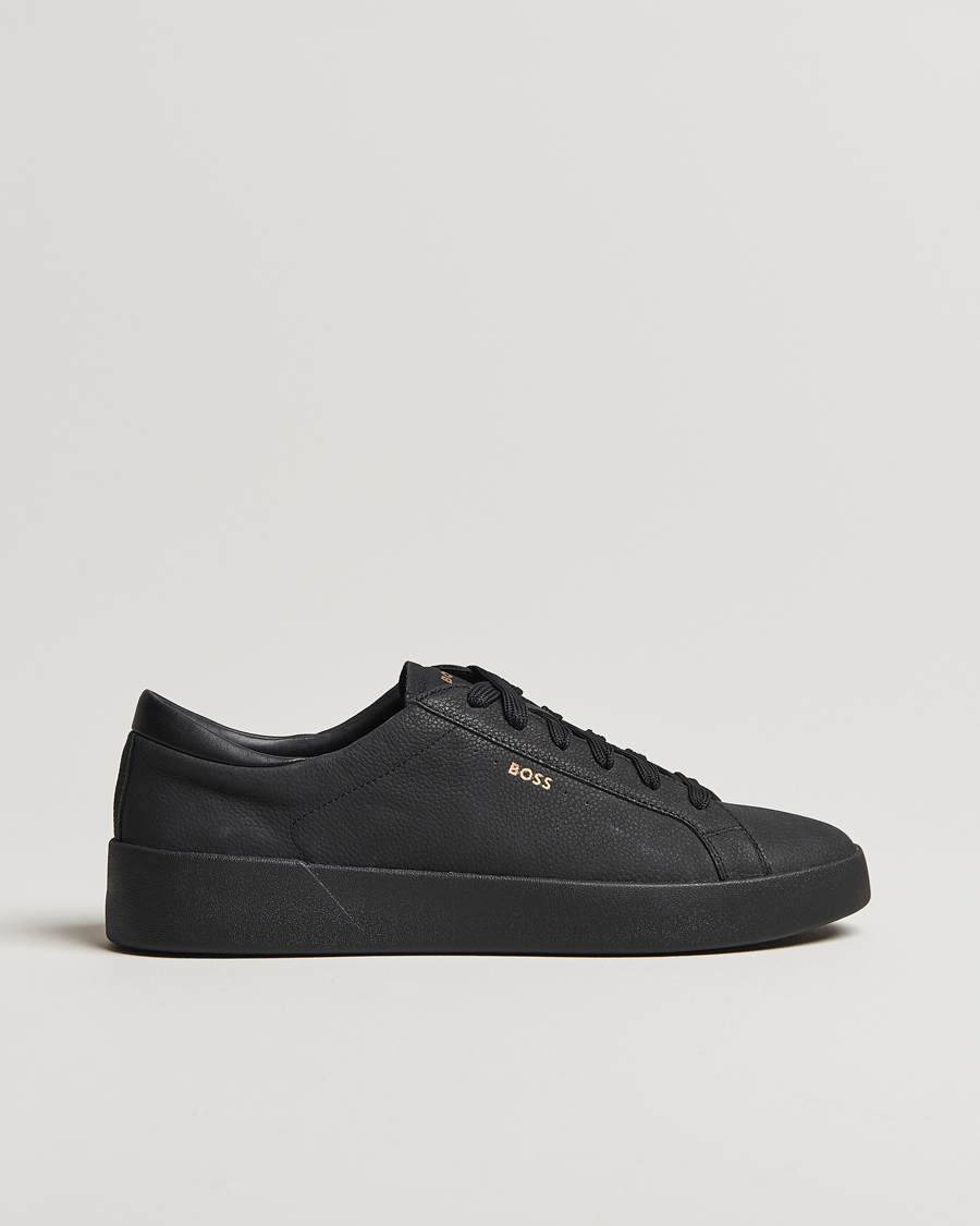 Herren | BOSS BLACK Belwar Leather Sneaker Black | BOSS BLACK | Belwar Leather Sneaker Black