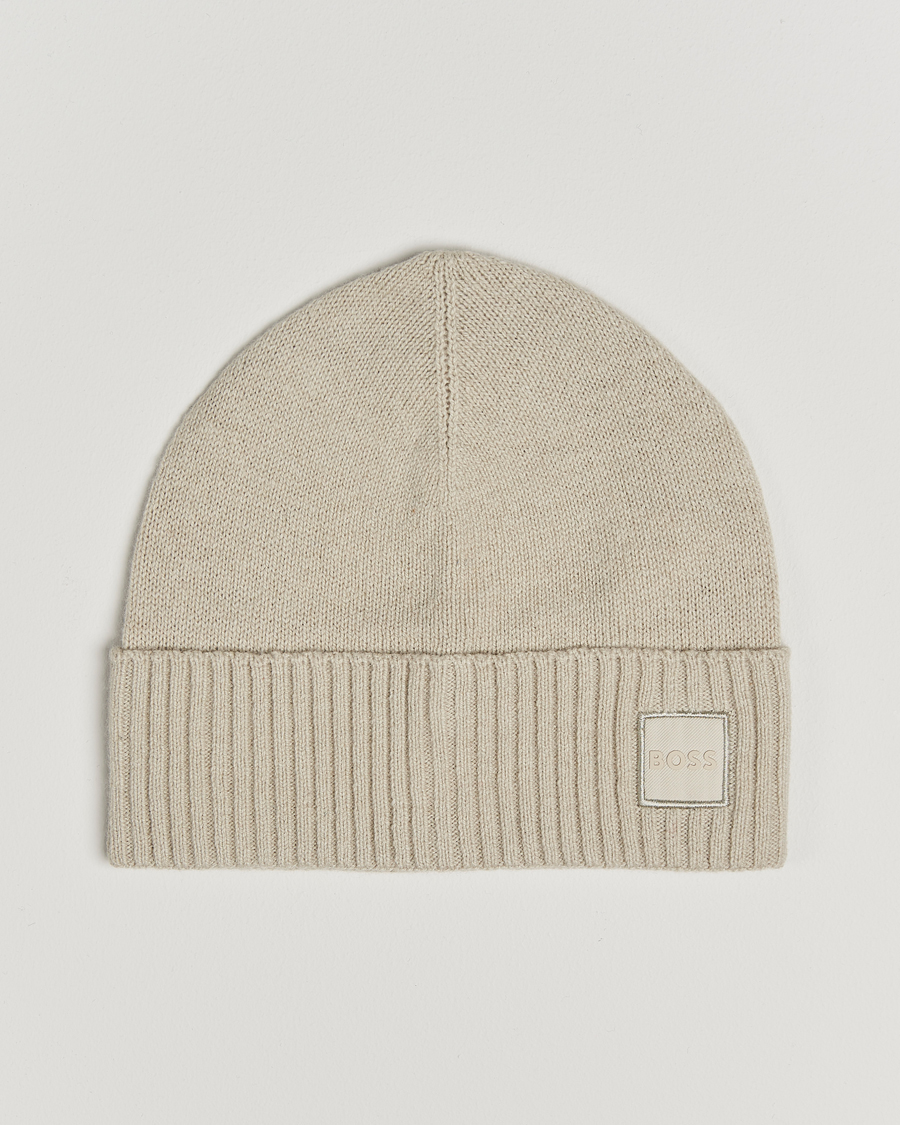 Herren | BOSS ORANGE Akaio Logo Beanie Light Beige | BOSS ORANGE | Akaio Logo Beanie Light Beige