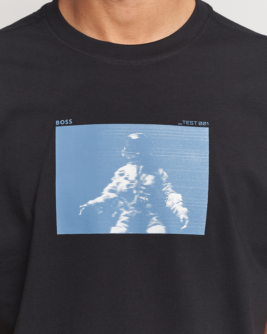 Herren | T-Shirts | BOSS ORANGE | Printed Crew Neck T-Shirt Black