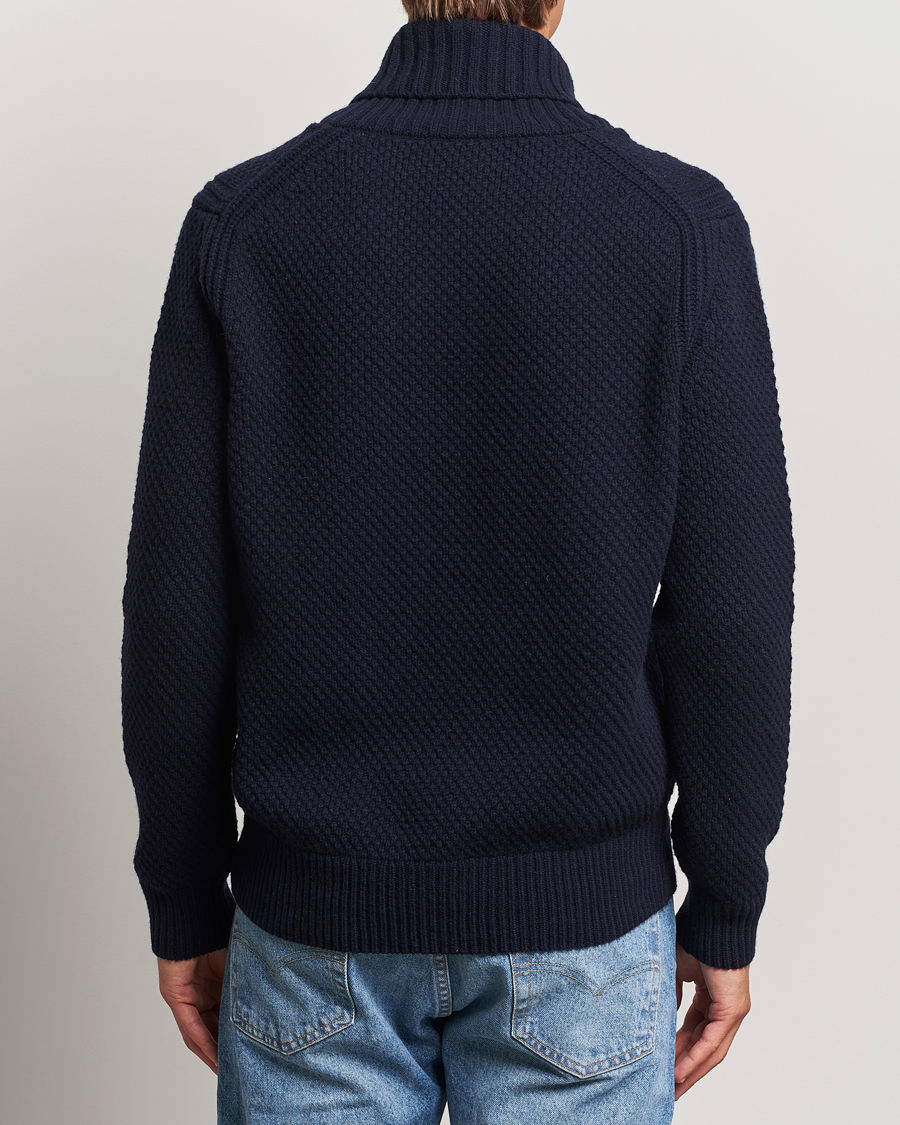 Herren | Pullover | BOSS ORANGE | Amadon Knitted Shawl Collar Sweater Dark Blue
