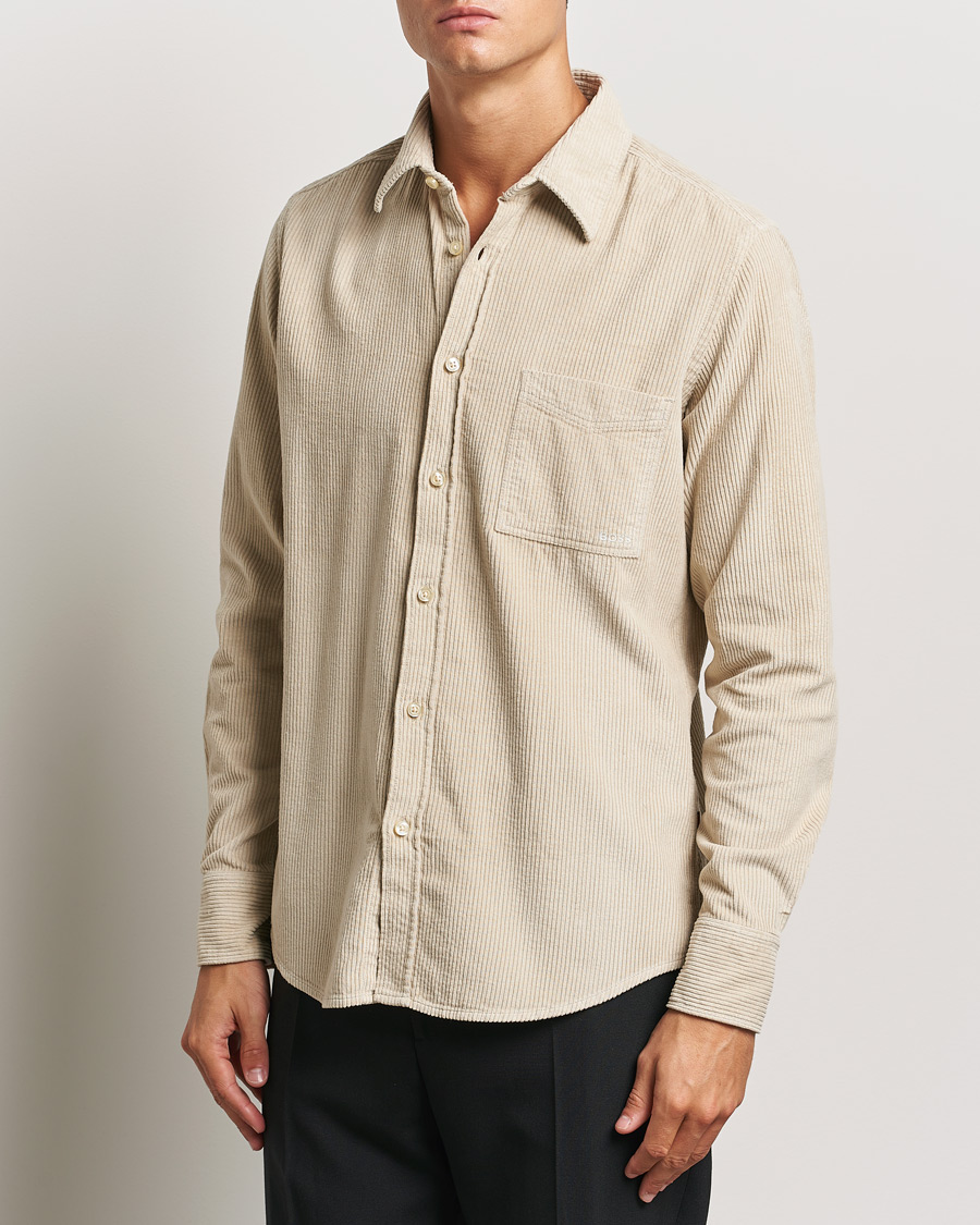 Herren | Hemden | BOSS ORANGE | Relegant Corduroy Shirt Light Beige