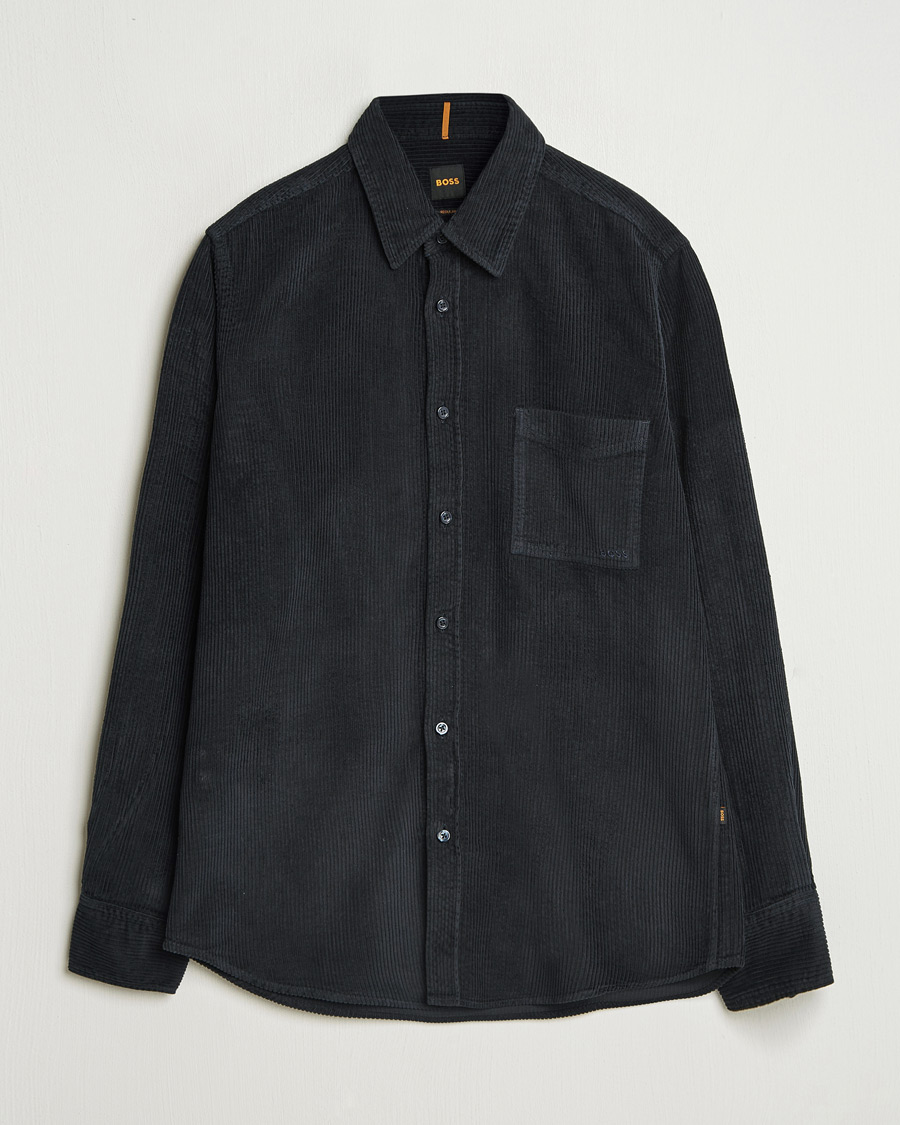 Herren | Hemden | BOSS ORANGE | Relegant Corduroy Shirt Dark Blue
