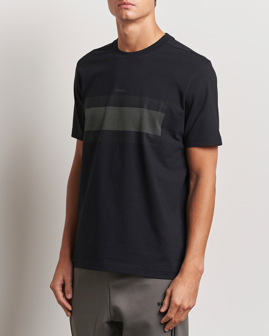 Herren | T-Shirts | BOSS GREEN | Graphic Crew Neck T-Shirt Black