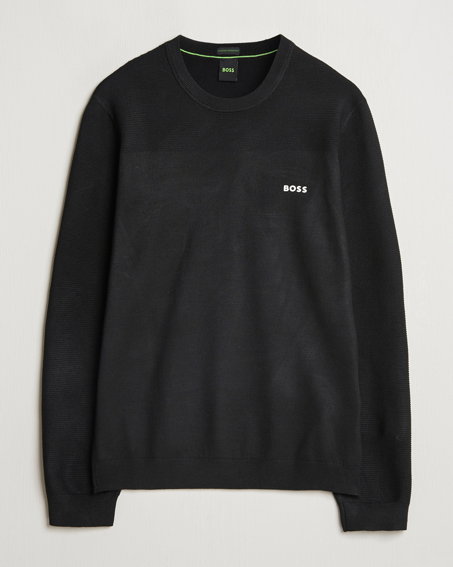 Herren | Pullover | BOSS GREEN | Momentum Knitted Crew Neck Black