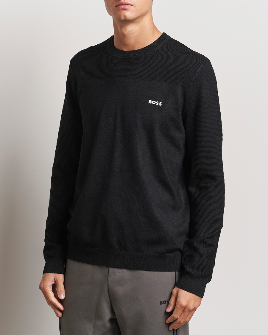 Herren | Pullover | BOSS GREEN | Momentum Knitted Crew Neck Black