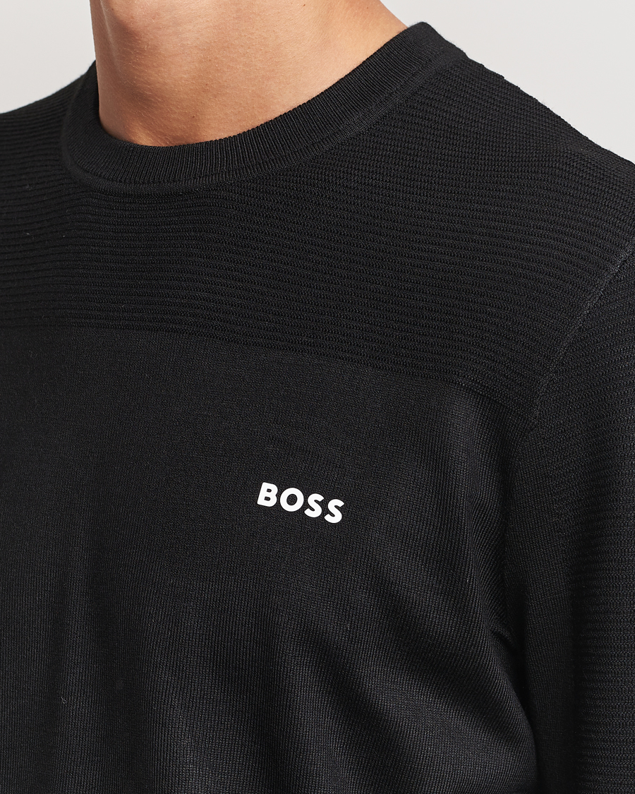 Herren | Pullover | BOSS GREEN | Momentum Knitted Crew Neck Black