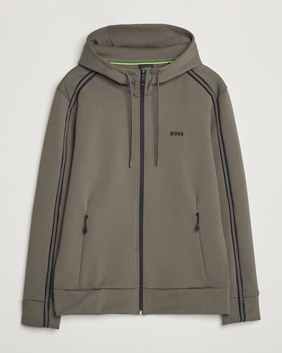 Herren | Pullover | BOSS GREEN | Saggy Full Zip Hoodie Light Grey