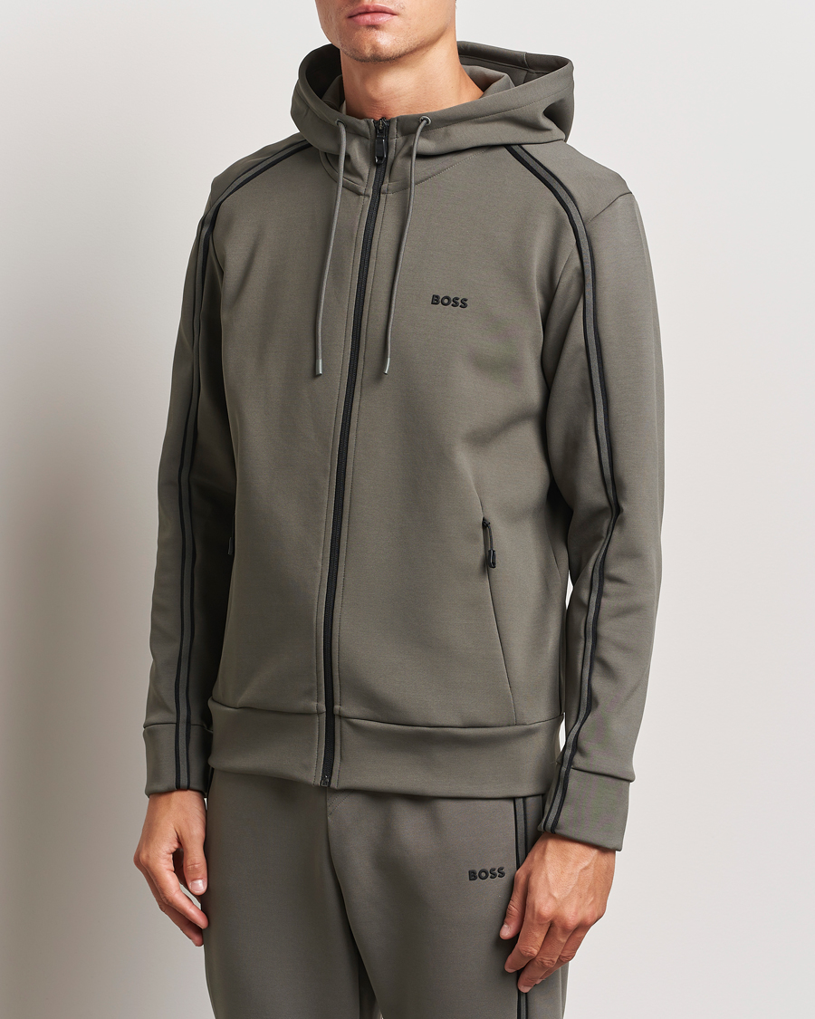 Herren | Pullover | BOSS GREEN | Saggy Full Zip Hoodie Light Grey