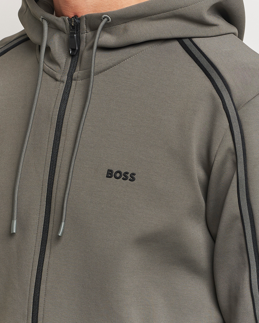 Herren | Pullover | BOSS GREEN | Saggy Full Zip Hoodie Light Grey