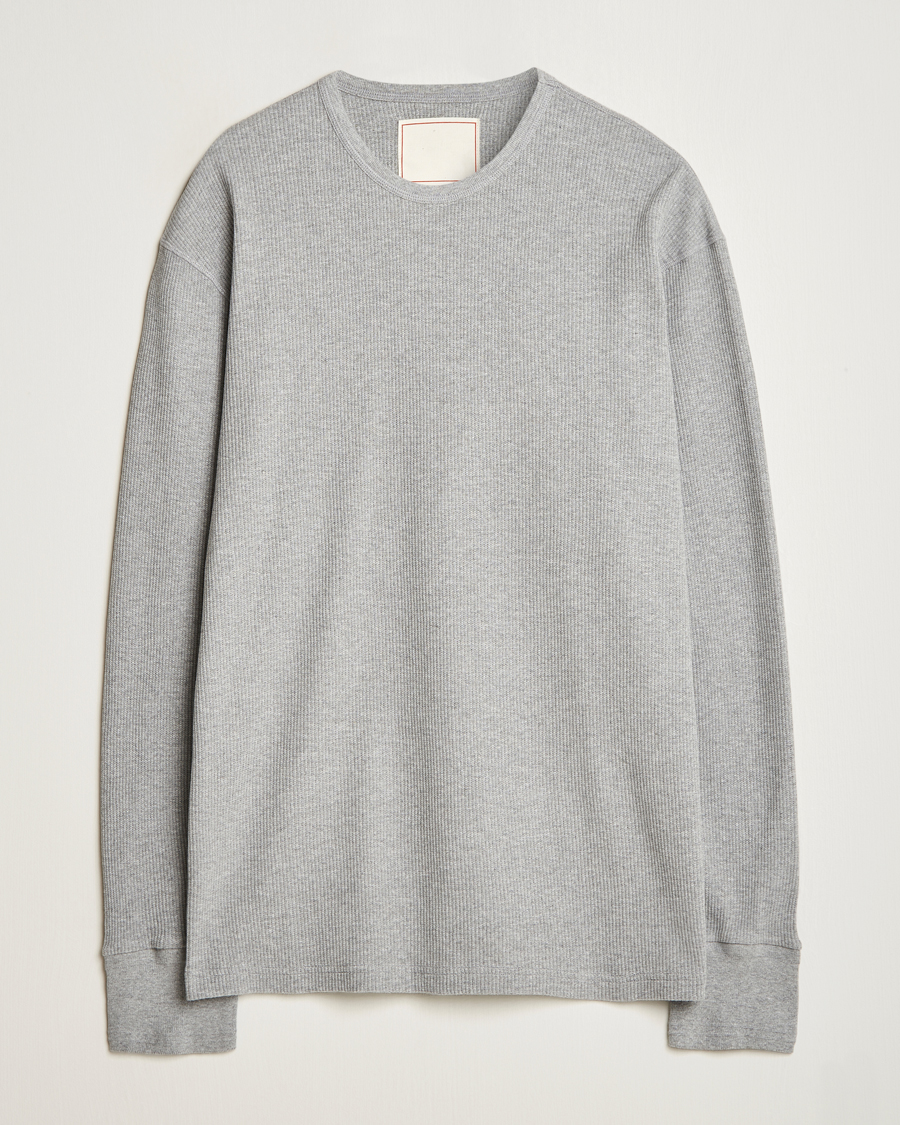 Herren | Pullover | Jeanerica | Jean Waflle Texture Sweater Light Grey Melange
