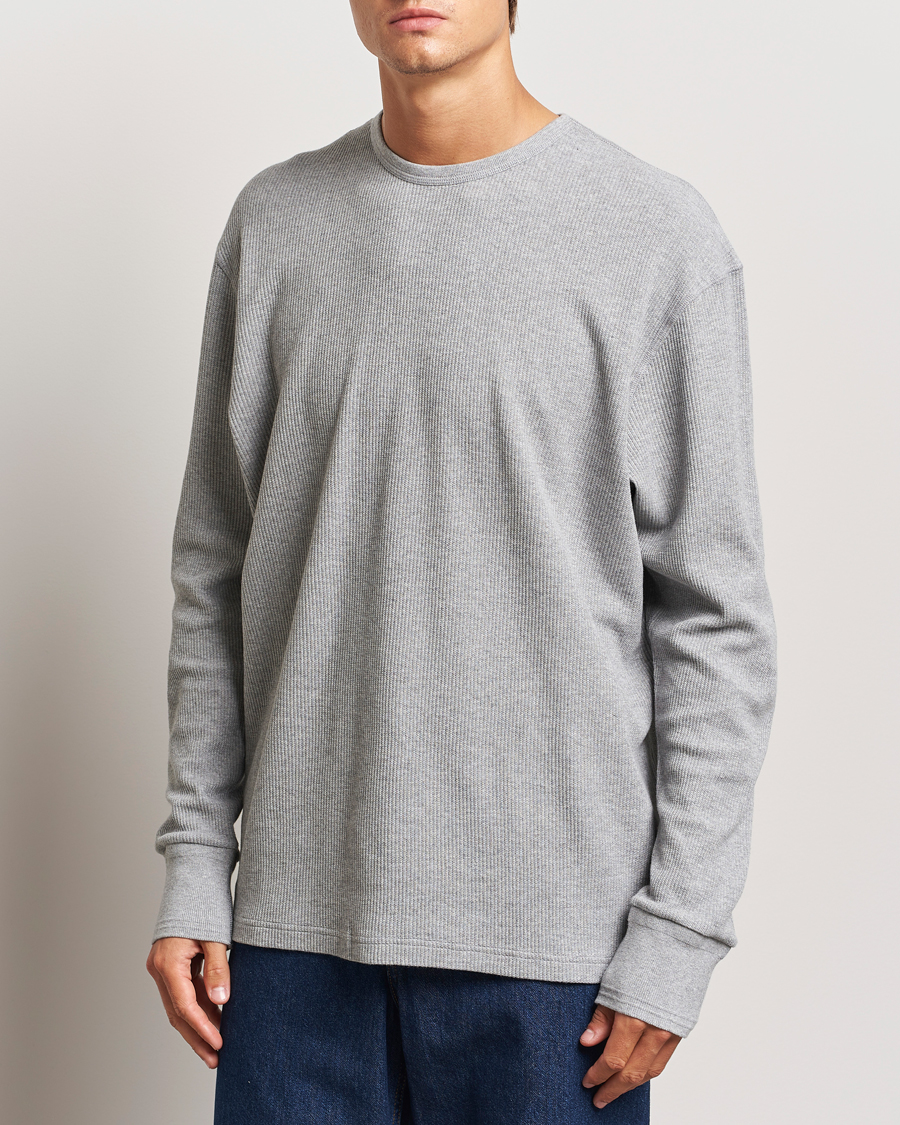 Herren | Pullover | Jeanerica | Jean Waflle Texture Sweater Light Grey Melange