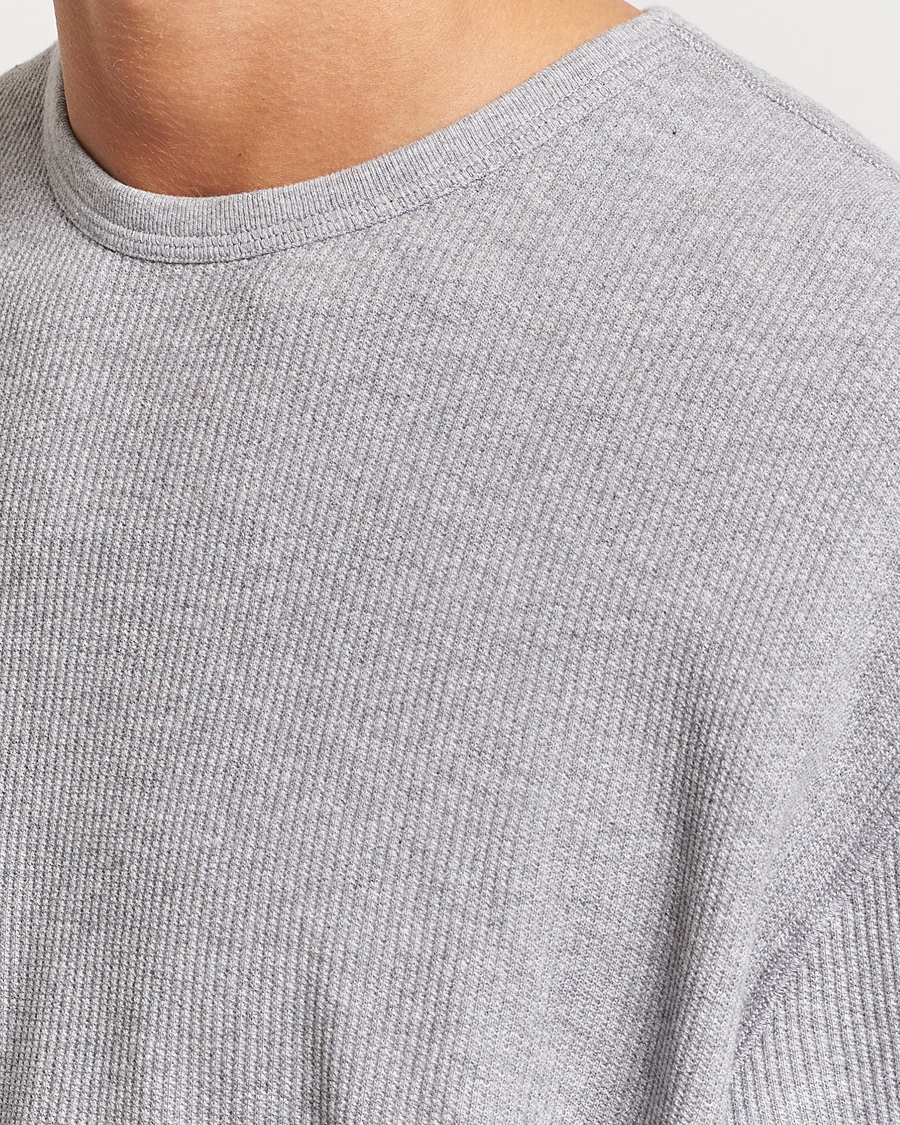 Herren | Pullover | Jeanerica | Jean Waflle Texture Sweater Light Grey Melange