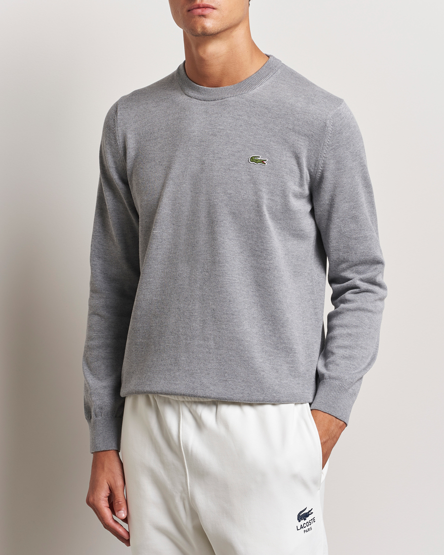 Herren | Pullover | Lacoste | Cotton Knitted Sweater Silver Chine