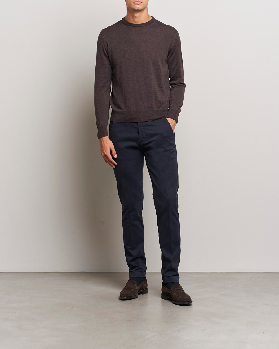 Herren | Hosen | Briglia 1949 | Slim Fit Cotton Stretch Chino Navy