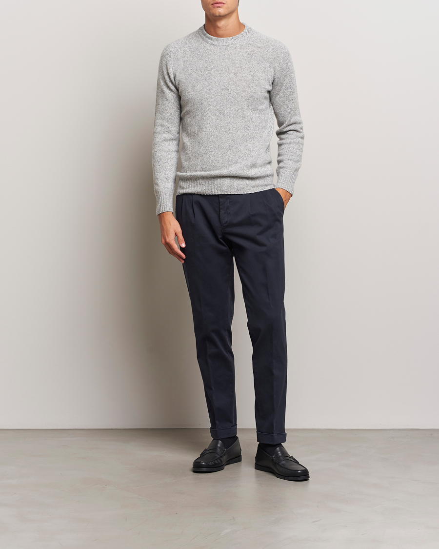 Herren | Hosen | Briglia 1949 | Easy Fit Pleated Cotton Stretch Chino Navy