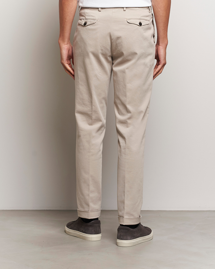 Herren | Hosen | Briglia 1949 | Easy Fit Pleated Cotton Stretch Chino Beige