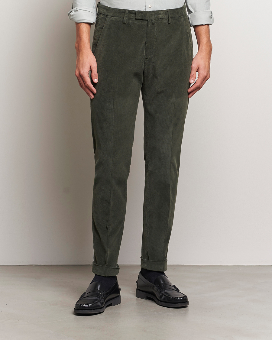 Herren | Hosen | Briglia 1949 | Slim Fit Corduroy Trousers Dark Green
