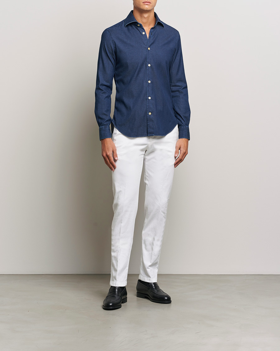 Herren | Hosen | Kiton | Cotton Stretch Trousers Optic White