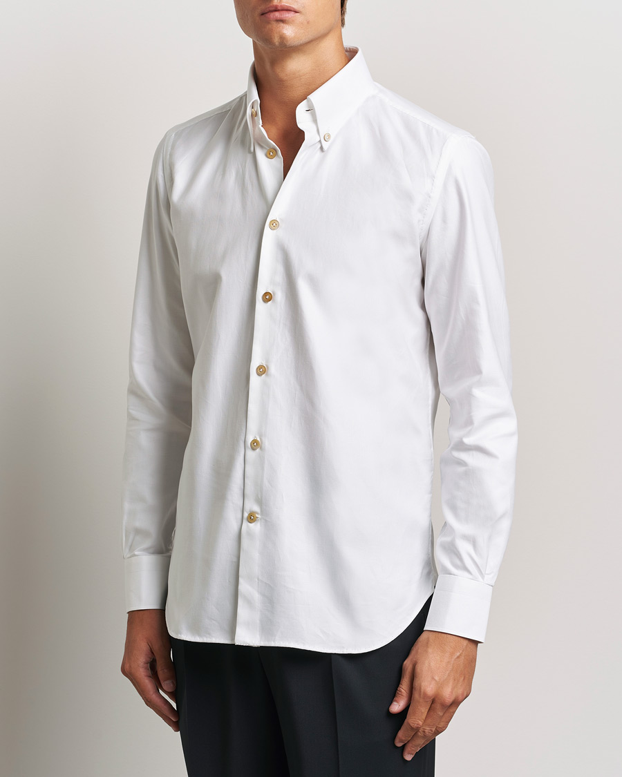 Herren | Hemden | Kiton | Slim Fit Button Down Oxford Shirt White