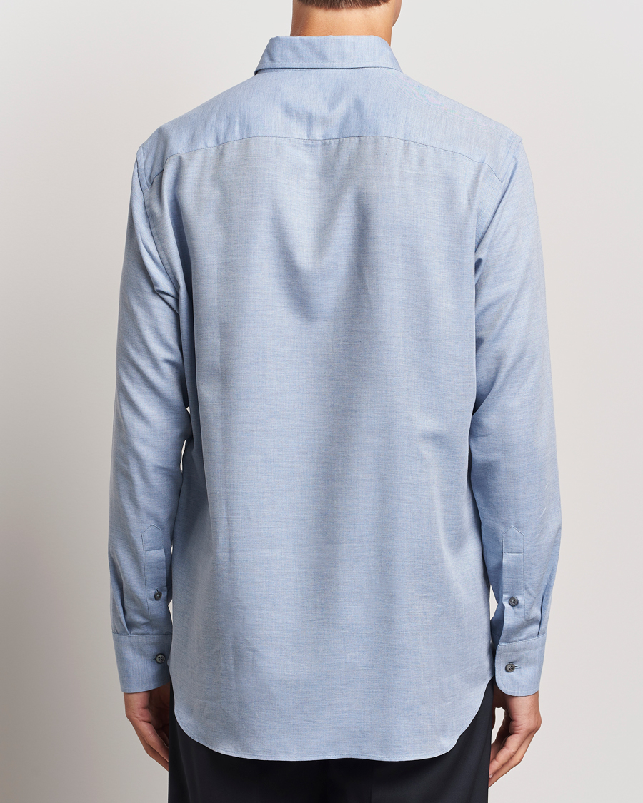 Herren | Hemden | Brioni | Cotton/Cashmere Flannel Shirt Light Blue