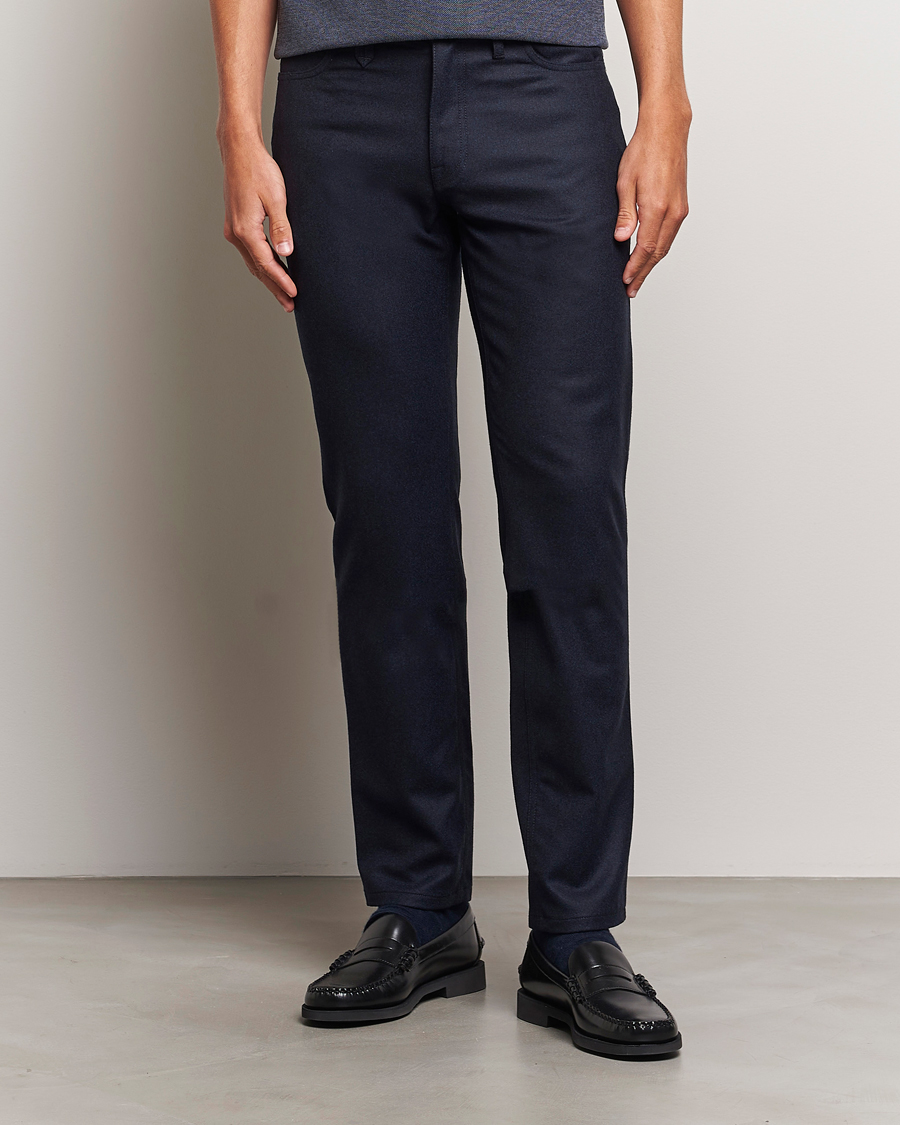 Herren | Hosen | Brioni | Slim Fit 5-Pocket Flannel Pants Navy