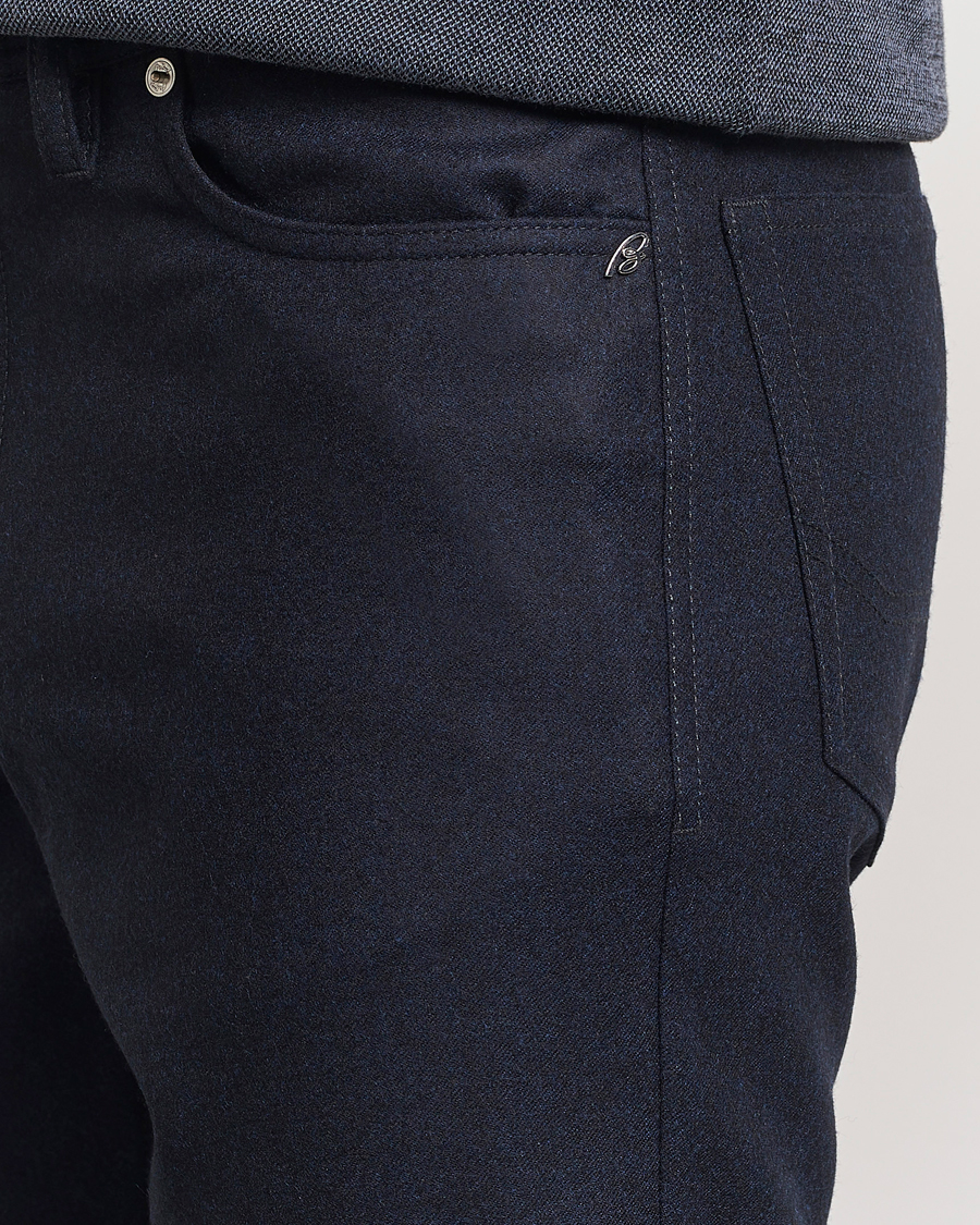 Herren | Hosen | Brioni | Slim Fit 5-Pocket Flannel Pants Navy