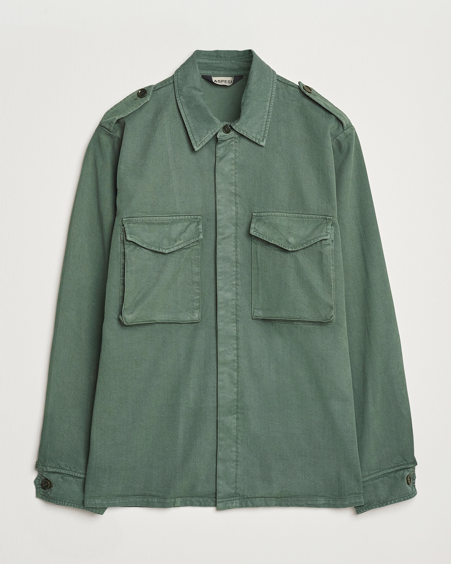 Herren | Jacken | Aspesi | Twill Cotton Shirt Jacket Green