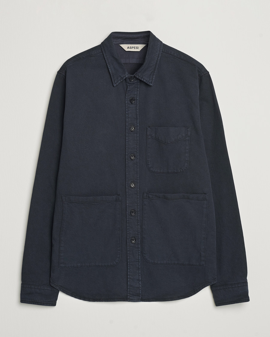 Herren | Hemden | Aspesi | Cotton Utility Shirt Navy