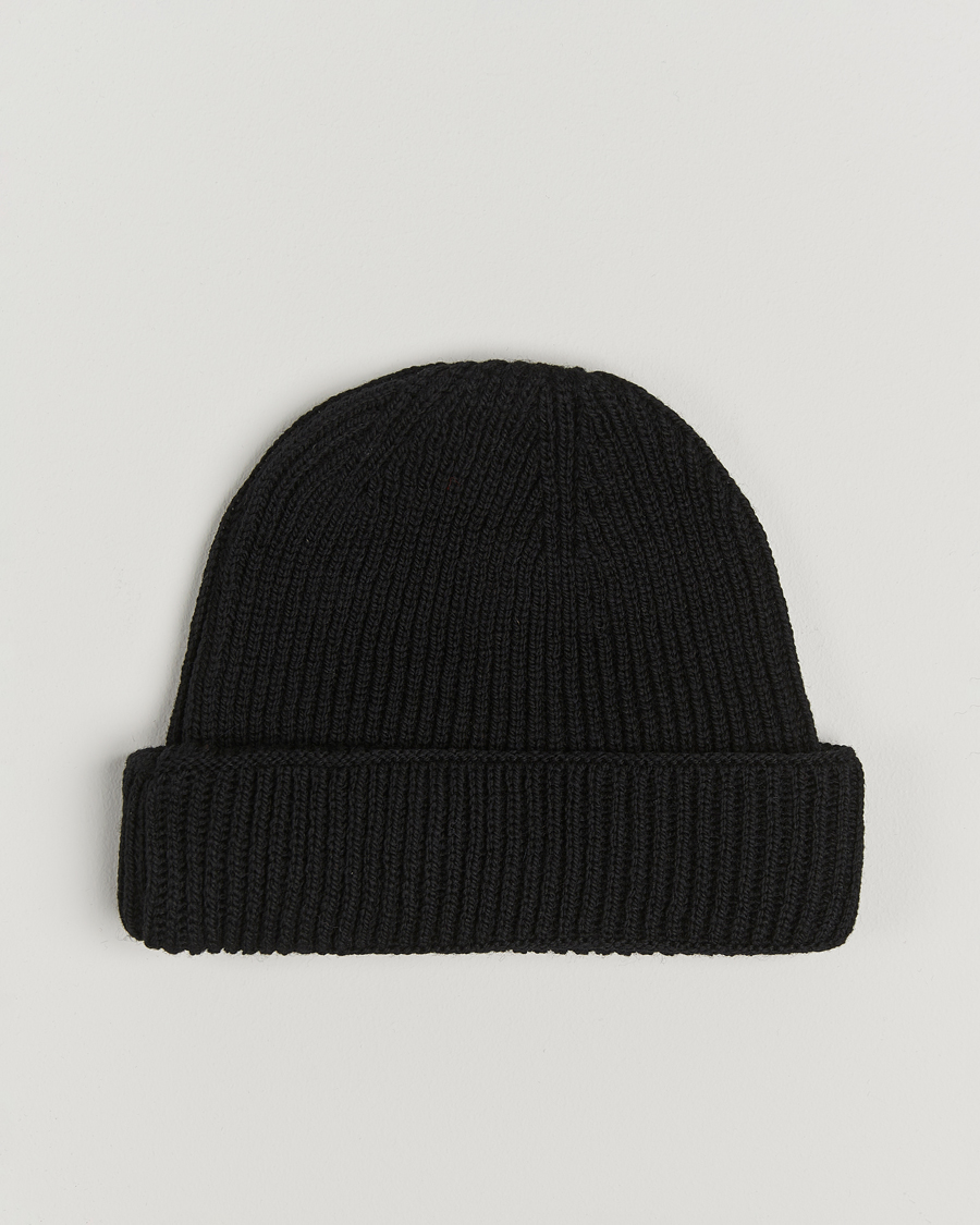 Herren | Gloverall Fisherman Lambswool Beanie Black | Gloverall | Fisherman Lambswool Beanie Black