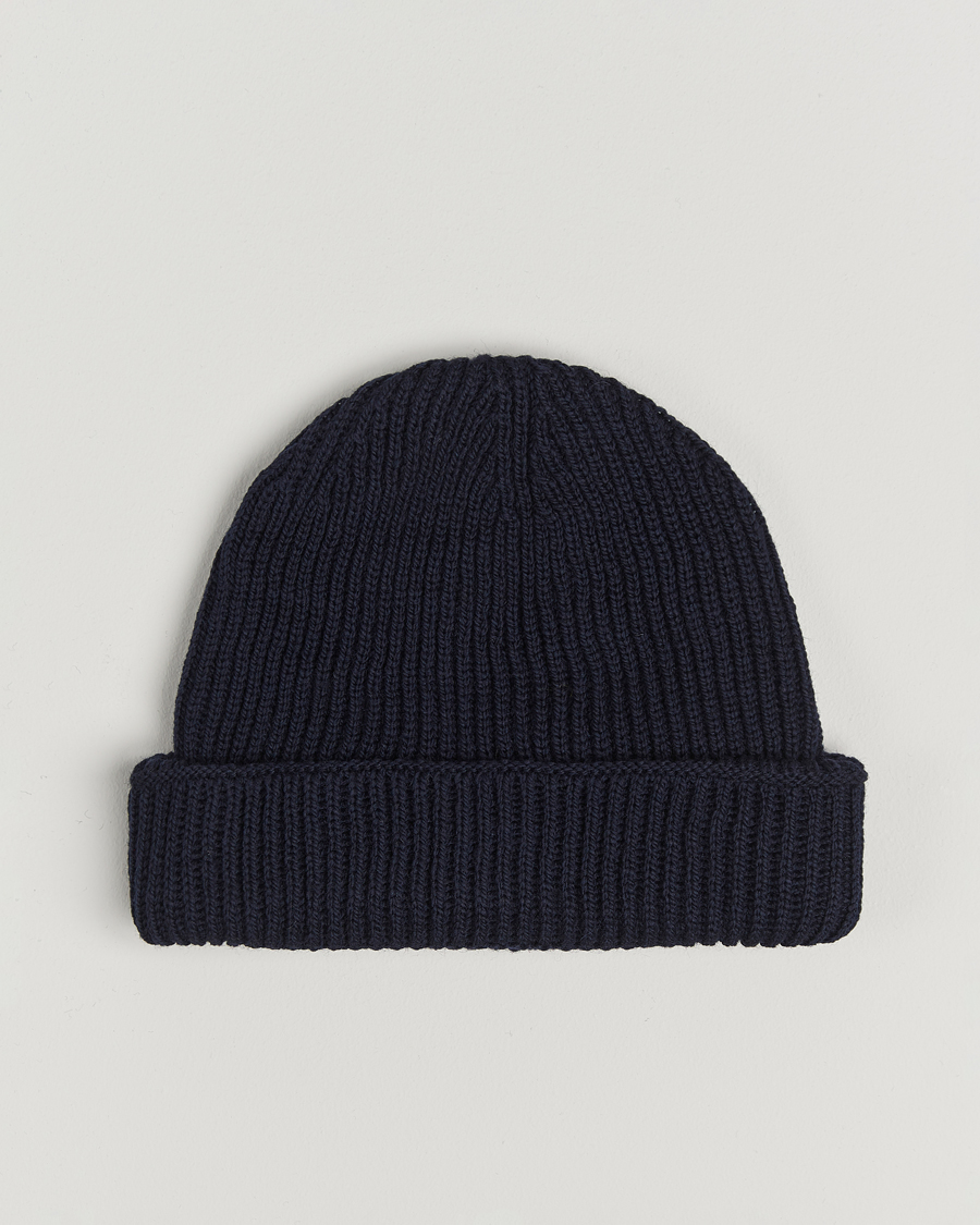Herren | Gloverall Fisherman Lambswool Beanie Navy | Gloverall | Fisherman Lambswool Beanie Navy