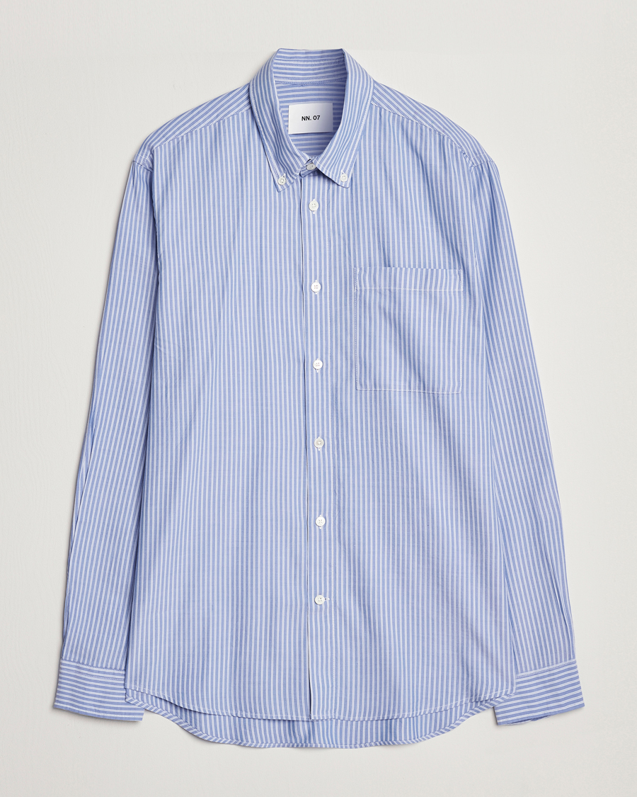 Herren | Hemden | NN07 | Arne Tencel Striped Shirt Blue/White